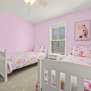 Girls Twin Cotton Quilted Comforter & Sham Set Pink & White Mermaids Print EUC